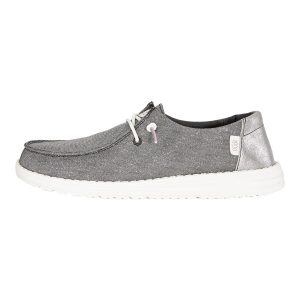 Wendy Metallic Sparkle Wide – Charcoal